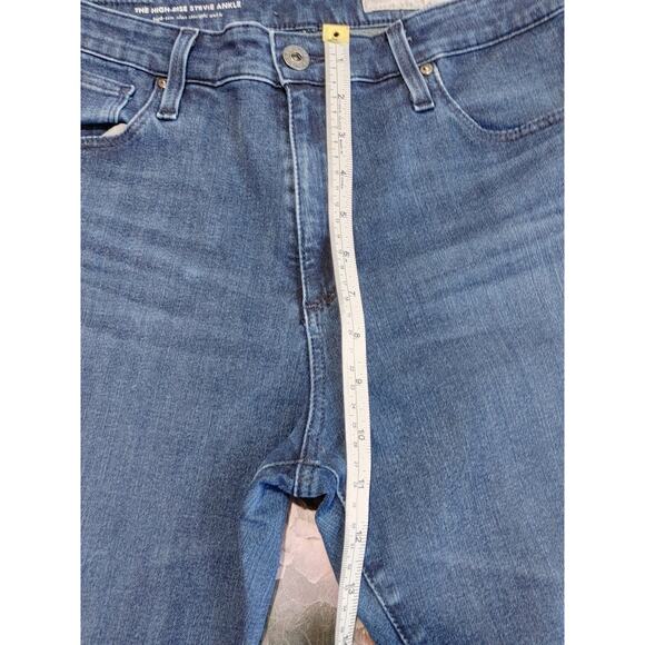 Anthropologie AG Stevie High-Rise Ankle Slit Crop Jeans Dark Wash Womens Size 30 - Picture 11 of 11